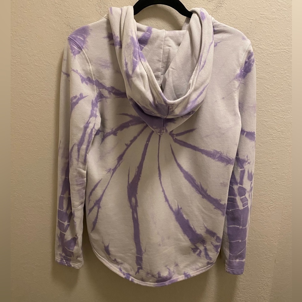 ATM Anthony Thomas Melillo Purple & White Tie Dye Zip Front Hoodie Size Small - Picture 8 of 10